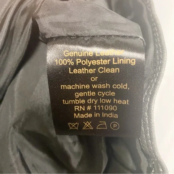 Dick & Jayne Charcoal Gray/Black Genuine Leather Belted Trench Coat - Picture 11 of 11